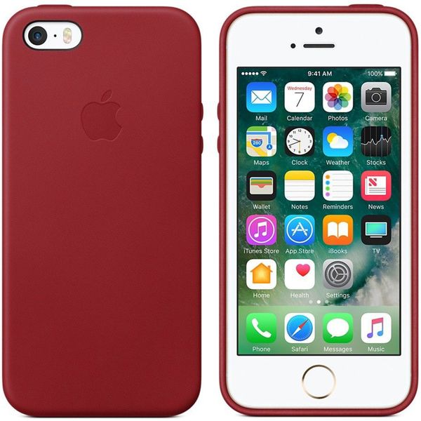 Apple Coque Leather Apple iPhone SE (2016) / 5 / 5s - Red