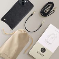 Selencia Coque arrière avec cordon et porte-cartes Nova iPhone 14 - Noir