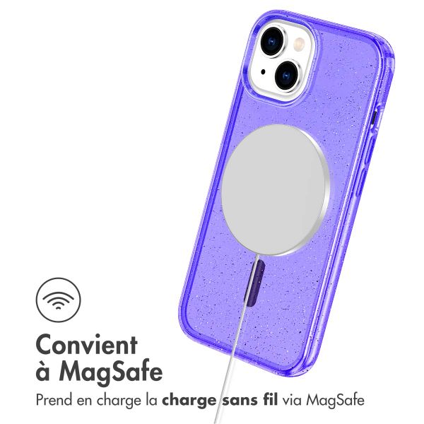 imoshion Coque Pailletée avec MagSafe Apple iPhone 14 - Paillettes Violet