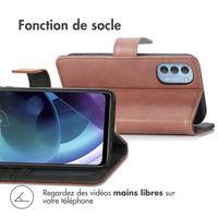 imoshion Étui de téléphone portefeuille Luxe Motorola Moto G51 - Brun