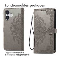 imoshion Etui de télephone Mandala Apple iPhone 16 - Gris