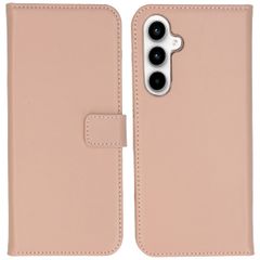 Selencia Étui de téléphone portefeuille en cuir véritable Samsung Galaxy A55 - Dusty Pink