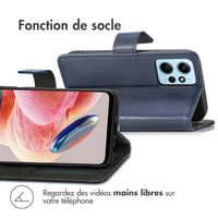 imoshion Étui de téléphone portefeuille Luxe Xiaomi Redmi Note 12 (4G) - Bleu foncé