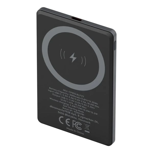dbramante1928 Powerbank Re-charge 5.000 mAh - Batterie externe sans fil - Gris