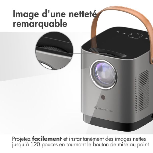 imoshion Mini-projecteur - Mini-vidéoprojecteur WiFi - 3400 lumens - Gris