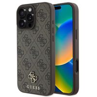 Guess Coque 4G Metal Logo MagSafe iPhone 16 Pro - Brun