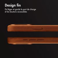 Accezz Coque MagSafe en cuir vintage Apple iPhone 15 Pro Max - Tabacco Cognac