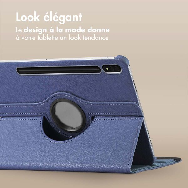 imoshion Coque tablette rotatif à 360° Samsung Galaxy Tab S8 / S7 - Bleu foncé