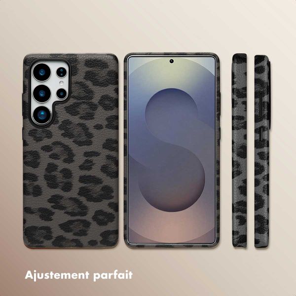 Selencia Coque Sabi imprimé panthère avec MagSafe Samsung Galaxy S25 Ultra - Midnight Black