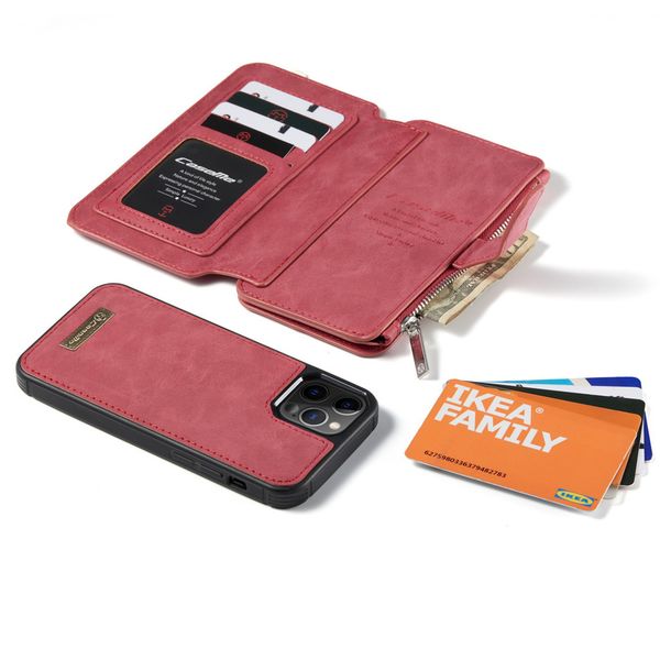 CaseMe Étui luxe 2-en-1 à rabat iPhone 12 Pro Max - Rouge