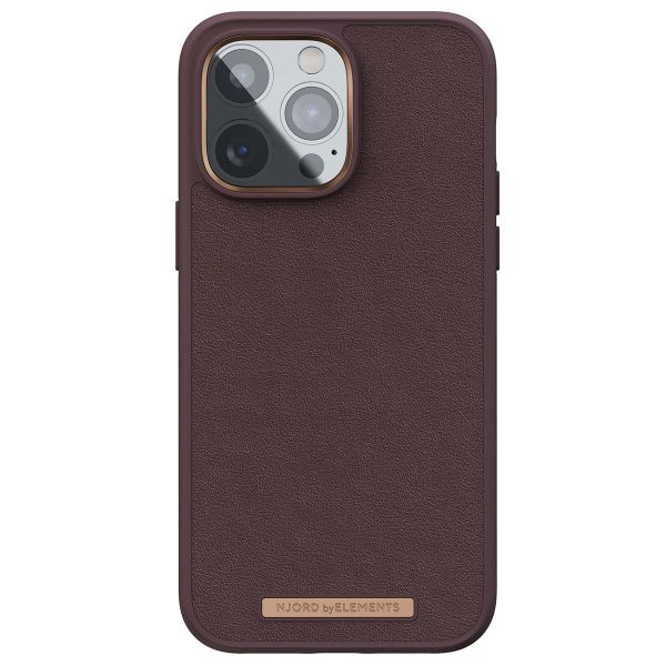 Njorð Collections Coque en cuir véritable MagSafe iPhone 14 Pro Max - Dark Brown