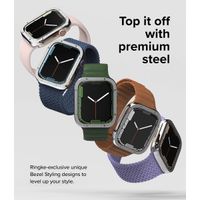 Ringke Style de lunette Apple Watch Series 7 / 8 / 9 - 45 mm - Hairline Bolts Silver