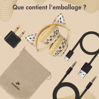 imoshion Édition Spéciale - Casque sans fil pour enfants avec imprimé léopard LED Light Cat Ear - Limiteur de décibels - Avec câble AUX - Léopard
