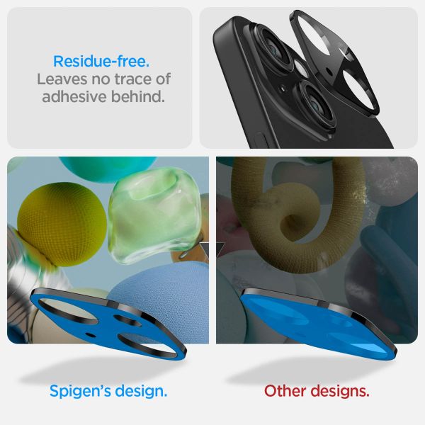 Spigen GLAStR EZ Fit Optik Protection d'objectif de caméra (pack de 2) Apple iPhone 15 / 15 Plus - Noir