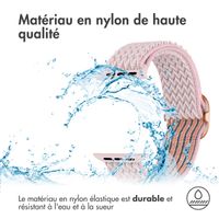 imoshion Bande élastique en nylon Apple Watch Series 1 á 10 / SE / Ultra (2) (44/45/46/49 mm) - Rose