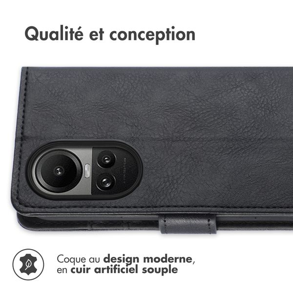 imoshion Étui de téléphone portefeuille Luxe Oppo Reno 10 / 10 Pro - Noir