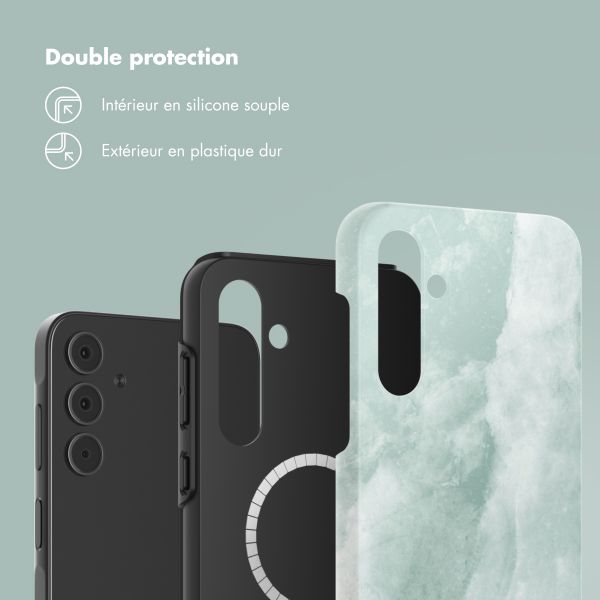 Selencia Coque arrière Vivid Tough Samsung Galaxy A55 - Marble Grayed Jade