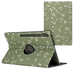 imoshion Coque tablette Design rotatif à 360° Samsung Galaxy Tab S10 Ultra / Tab S9 Ultra - Green Flowers