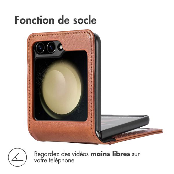 imoshion Étui de télephone portefeuille Luxe Samsung Galaxy Z Flip 6 - Marron