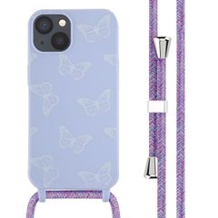 imoshion Coque design en silicone avec cordon Apple iPhone 13 - Butterfly