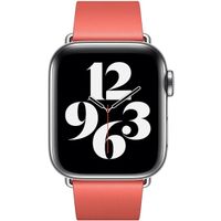 Apple Bracelet Leather Band Modern Buckle Apple Watch Series 1 t/m 9 / SE (38/40/41 mm) | Series 10 / 11 (42 mm) - Taille S - Pink Citrus