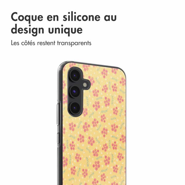 imoshion Coque design pour Samsung Galaxy A54 - Sunny Yellow Petite Flowers