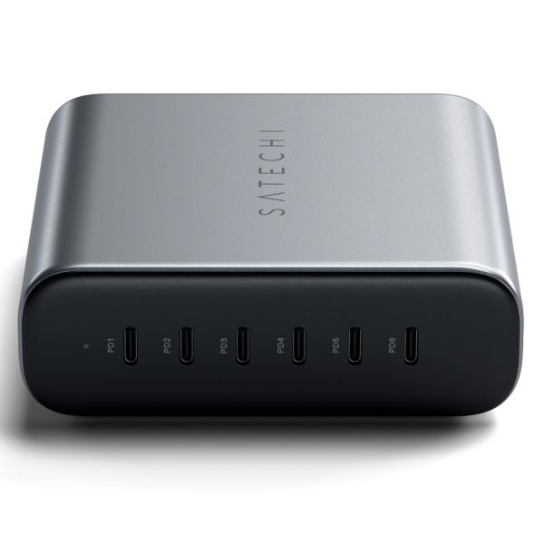 Satechi Chargeur USB-C GaN 6 ports 200 W | Chargeur de bureau - Gris sidéral