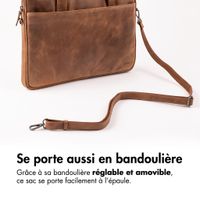 Accezz Leather Sac ordinateur 16 pouces - Cognac