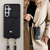 Selencia Coque de télephone Sera avec cordon et porte-cartes enveloppe Samsung Galaxy S26 - Noir