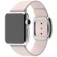 Apple Bracelet Leather Band Modern Buckle Apple Watch Series 1 t/m 9 / SE (38/40/41 mm) | Series 10 / 11 (42 mm) - Taille M - Blush
