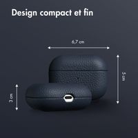 Accezz Coque en Cuir véritable Apple AirPods Pro - Bleu foncé