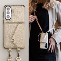 Selencia Coque de télephone Sera avec cordon et porte-cartes enveloppe Samsung Galaxy A57 (5G) - Champagne