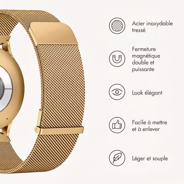 imoshion Bracelet magnétique milanais  - Connexion universelle 20 mm - Doré