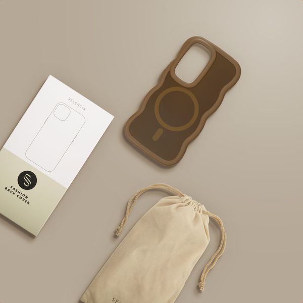 Selencia Coque arrière Wavy avec MagSafe Samsung Galaxy S26 - Mocha Brown