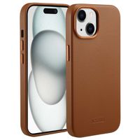 Accezz Coque arrière en cuir avec MagSafe iPhone 15 - Sienna Brown