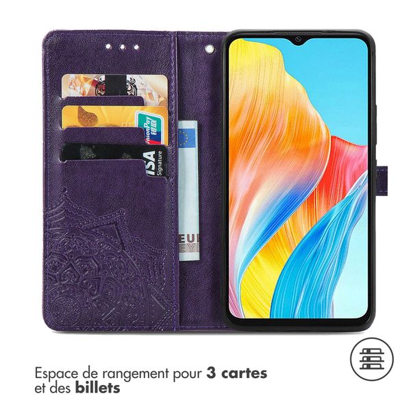 imoshion Etui de téléphone portefeuille Mandala Oppo A18 / Oppo A38 - Violet