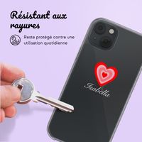 Coque personnalisée avec un cœur iPhone 14 - Transparent