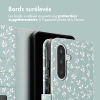 imoshion Étui de télephone portefeuille Design Samsung Galaxy A56 - Smoke Green Flowers