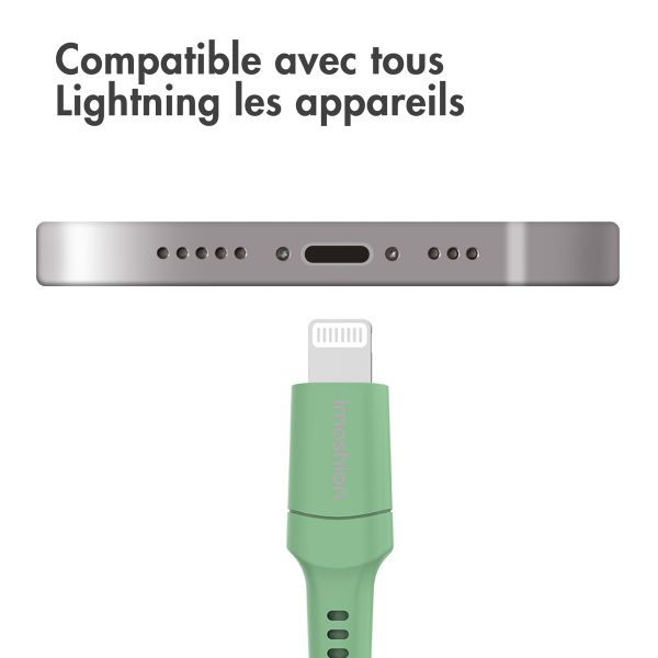 imoshion ﻿Câble Lightning vers USB - Non MFi - Textile tressé - 1 mètre - Vert