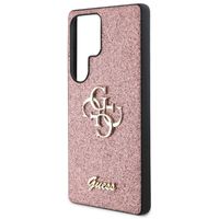 Guess Coque 4G Metal Logo Glitter Samsung Galaxy S25 Ultra - Rose