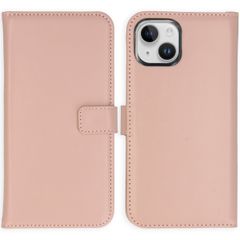 Selencia Étui portefeuille en cuir véritable Apple iPhone 15 - Dusty Pink
