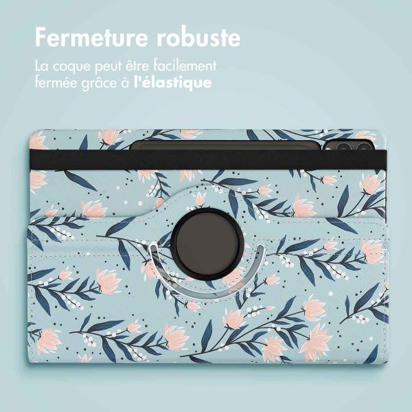 imoshion Coque tablette Design rotatif à 360° Samsung Galaxy Tab S10 Plus / Tab S9 FE Plus / Tab S9 Plus - Flowers