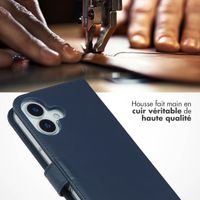 Selencia Étui portefeuille en cuir véritable Apple iPhone 17 - Bleu