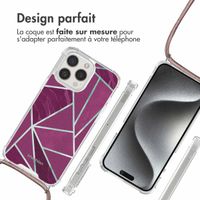 imoshion Coque Design avec cordon Apple iPhone 15 Pro Max - Bordeaux Graphic