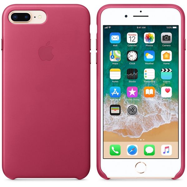 Apple Coque Leather iPhone 8 Plus / 7 Plus - Pink Fuchsia