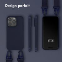 Selencia Coque silicone avec cordon amovible Apple iPhone 14 Pro - Bleu foncé