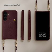 Selencia Coque de télephone Nova avec cordon et porte-cartes Samsung Galaxy S25 / S24 - Bold Burgundy