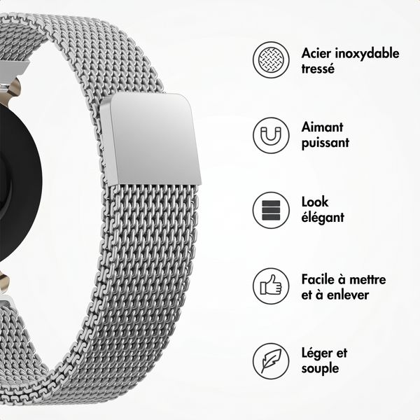 imoshion Bracelet magnétique milanais Garmin Lily 2 - Argent