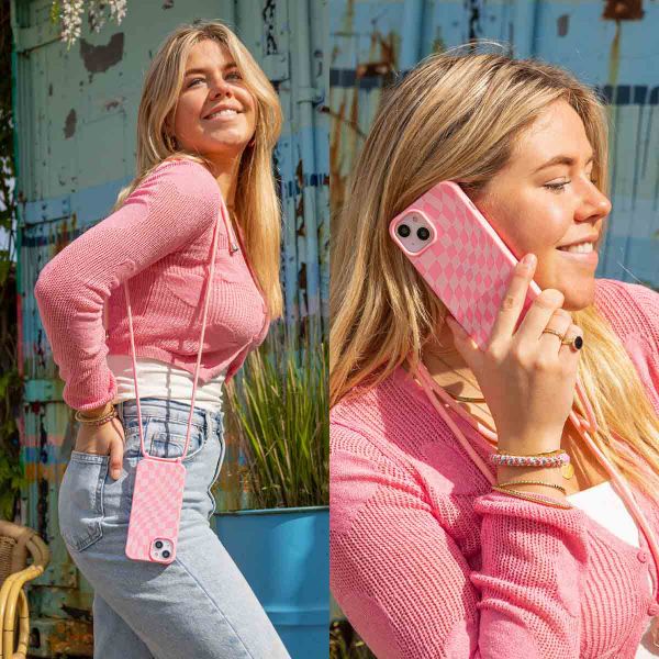 imoshion Coque design en silicone avec cordon Samsung Galaxy S22 Ultra - Retro Pink