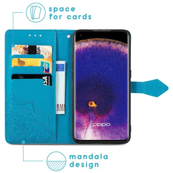 imoshion Etui de téléphone Mandala Oppo Find X5 5G - Turquoise